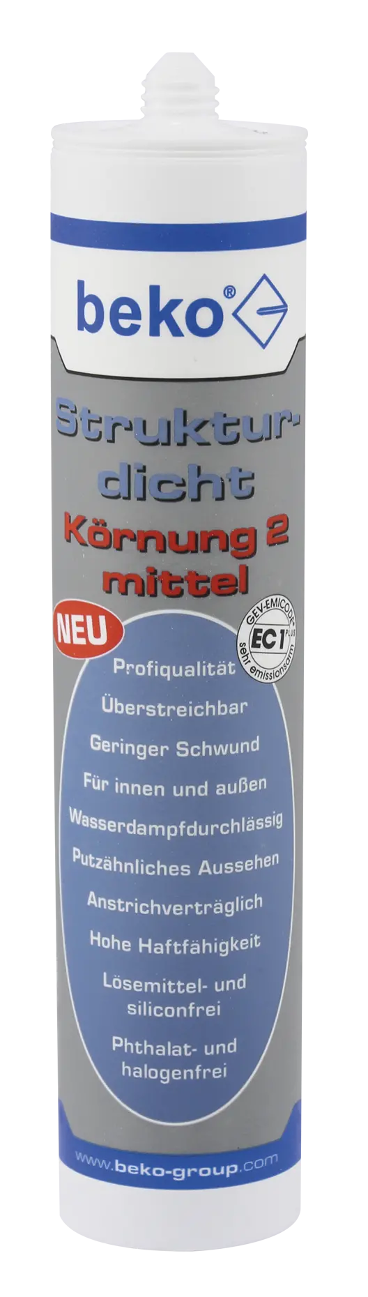 Beko Strukturdicht Acryldichtstoff Körnung 2 (mittel) 310 ml  Beko Strukturdicht Acryldichtstoff Körnung 2 (mittel) 310 ml